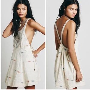Free People Arizona Boho Mini Dress Jumper In Tea Combo Rare W-747 Size M